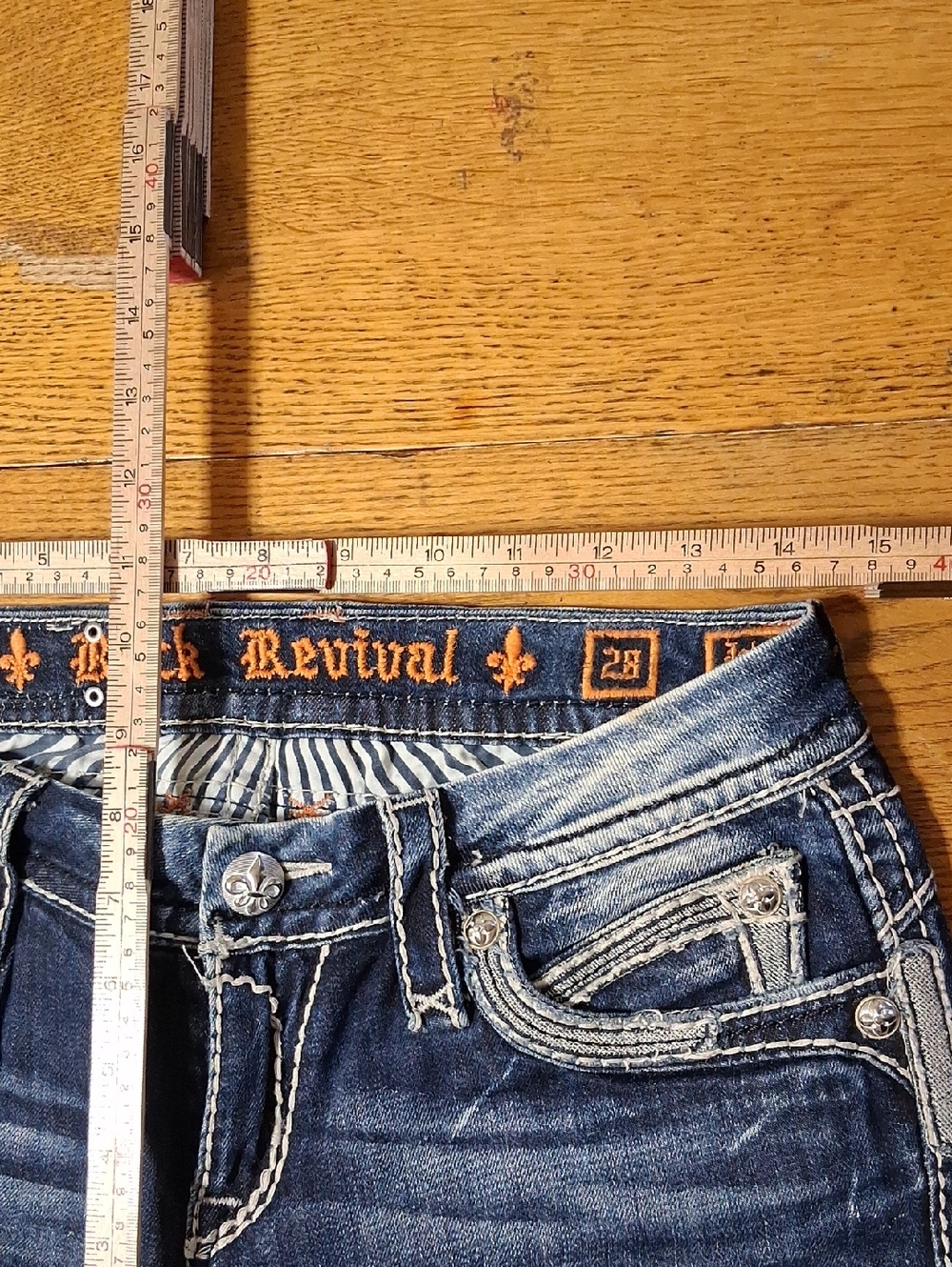 ROCK REVIVAL Jeans Womens 28 BLUE JOHANNA BOOT CUT Pants Denim Used BOOTCUT KICK - Picture 6 of 8
